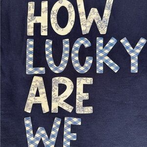 Navy Blue Megan Moroney Hoodie with Patterned Text